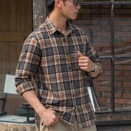 Áo Sơ Mi nam kẻ Strap MKCLEVER Chất kẻ thô thoáng mát, mềm mại, chống nhăn, form rộng mặc hằng ngày 2