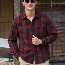 Áo Sơ Mi nam kẻ Strap MKCLEVER Chất kẻ thô thoáng mát, mềm mại, chống nhăn, form rộng mặc hằng ngày 4