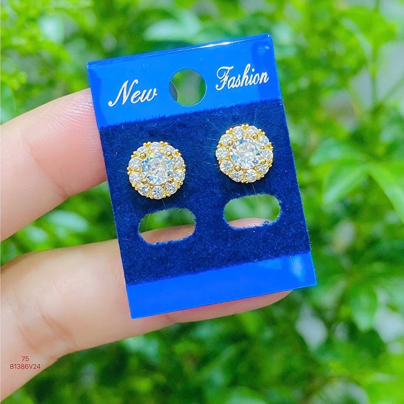Bông Tai Nữ Xi Mạ Vàng Phong Cách Đơn Giản Hàn Quốc B1386 -75