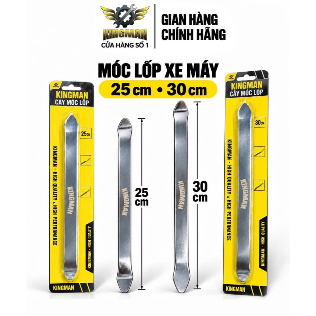 Móc Lốp Xe Máy KINGMAN 25cm – 30cm | Cây Móc Lốp Thép Cao Cấp, Dụng Cụ Tháo Lắp Lốp Xe Máy K125