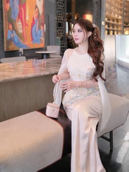 Set bộ 3 món yếm hở vai hoa lá chất Thô Bông cao cấp phối quần Mango kèm áo choàng rời thiết kế tiểu thư sang chảnh_DX 4