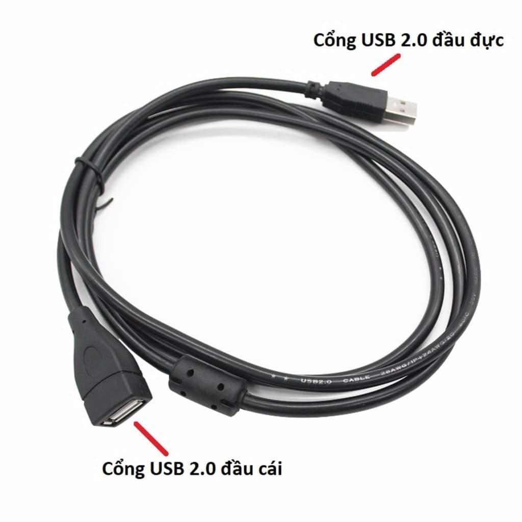 Cáp usb nối dài màu đen 1M5/ 3M/ 5M/ Cáp 2 Đầu USB 3.0 Đỏ 60cm
