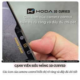 [Có iP18] Cường Lực HODA® 3D Chống Hiệu Ứng Cầu Vồng x C.Chói Full Tràn Viền Vát Cạnh Không Lẹm Viền cho iP 18 Pro Max 8