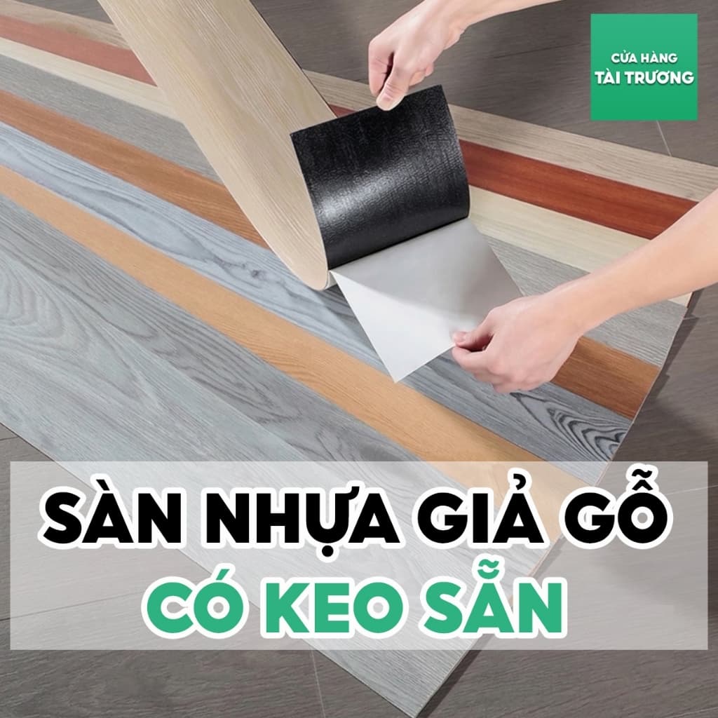 (COMBO 1 Mét Vuông ) SÀN NHỰA GIẢ GỖ KT 91 x15cm có keo sẵn bóc dán chống thấm nước TPHCM