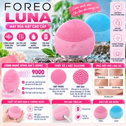 Máy Rửa Mặt Foreo Luna và Cọ Rửa Mặt, Masage Tạo Bọt Bạch Tuộc Cao Su/ Rửa mặt 5in1 AE-8782, LMS 1