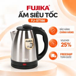 [CHÍNH HÃNG] Ấm Siêu Tốc Fujika FJ-ST186 1.8 Lít, Bình Đun Nước Inox, Tự Ngắt Khi Sôi, Đế Xoay 360 Độ 1