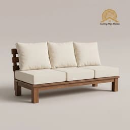 Ghế Băng Sofa Gỗ Tràm Kèm Đệm Nỉ (Đã Lắp Ráp Sẵn) 1