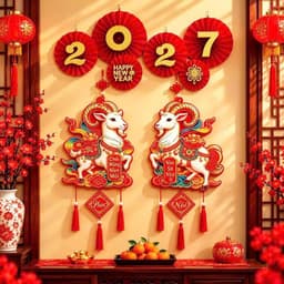 Combo Cặp Liễu Treo Giấy 3D Kèm Nỉ Nhung Năm Mới TẾT ĐINH MÙI 2027 (30x80cm) trang trí decor Tết 3