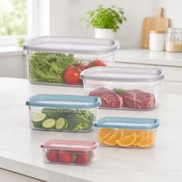 Bộ 5 Hộp Đựng Thực Phẩm Chữ Nhật Đa Sắc Việt Nhật 6516 - Hộp Nhựa Trữ Đông Tủ Lạnh An Toàn, Có Nắp Kín Khít Đa Dụng 2