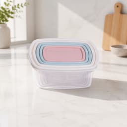Bộ 5 Hộp Đựng Thực Phẩm Chữ Nhật Đa Sắc Việt Nhật 6516 - Hộp Nhựa Trữ Đông Tủ Lạnh An Toàn, Có Nắp Kín Khít Đa Dụng 6
