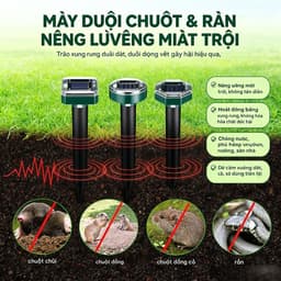 Máy Đuổi Chuột Năng Lượng Mặt Trời và Máy đuổi côn trùng bằng sóng siêu âm Pest Reject/ Sonic MT610E 2