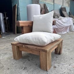 Ghế Đơn, Ghế Sofa Gỗ Tràm( Lắp Ráp Sẵn), Phong Cách Wabi Sabi Tự Nhiên Mộc Mạc 4