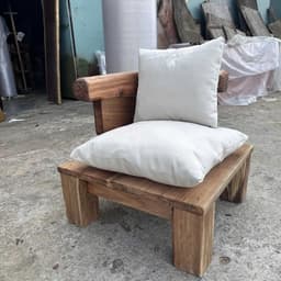 Ghế Đơn, Ghế Sofa Gỗ Tràm( Lắp Ráp Sẵn), Phong Cách Wabi Sabi Tự Nhiên Mộc Mạc 5