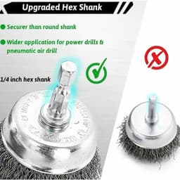 Bộ Chổi Đánh Gỉ 9 Chi Tiết Chân Lục Giác 1/4” Thép Carbon – Đánh Rỉ, Làm Sạch Kim Loại 7