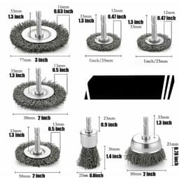 Bộ Chổi Đánh Gỉ 9 Chi Tiết Chân Lục Giác 1/4” Thép Carbon – Đánh Rỉ, Làm Sạch Kim Loại 5