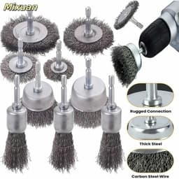 Bộ Chổi Đánh Gỉ 9 Chi Tiết Chân Lục Giác 1/4” Thép Carbon – Đánh Rỉ, Làm Sạch Kim Loại 2