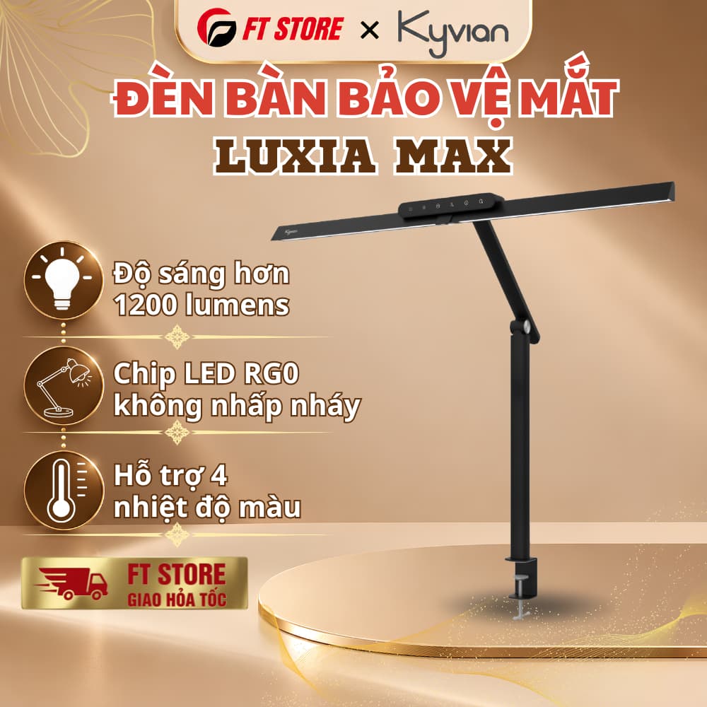 Đèn Bàn Làm Việc Bảo Vệ Mắt Kyvian Luxia Max by Velix 24W 1200 Lumen CRI 97 - Cánh Đèn 80cm, Cảm Biến Thông Minh