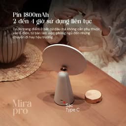 Đèn LED Gương Trang Điểm Kyvian Mira Pro 4.5W CRI 97 by Velix - 3 Sắc Độ Sáng, Pin Sạc 1800mAh, Xoay Linh Hoạt 4