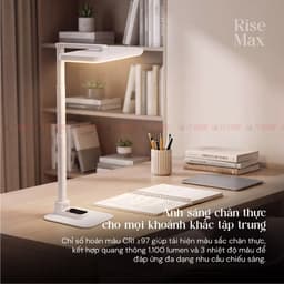 Đèn Bàn Làm Việc Bảo Vệ Mắt Kyvian Rise Max 21W 1100 Lumen CRI 97 - Chiều Cao 430-843mm, Cảm Biến Thông Minh by Velix 3