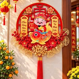 [TẾT2027]Lắc Đầu Thần Trang Trí Lễ Hội Treo Dây Chuyền Phong Cách Truyền Thống Mang Ý Nghĩa Phước Lành 6