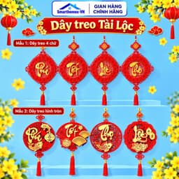 [TẾT2027]Dây Treo Thần Tài Nhung Đỏ Chữ Phúc Lộc Thọ Hình Thoi Hình Quạt Trang Trí Tết Phong Thủy 1