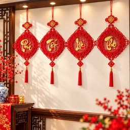 [TẾT2027]Dây Treo Thần Tài Nhung Đỏ Chữ Phúc Lộc Thọ Hình Thoi Hình Quạt Trang Trí Tết Phong Thủy 3
