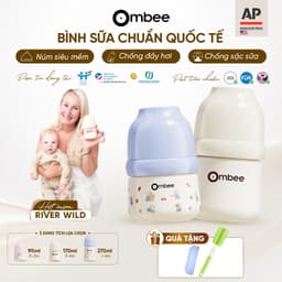 Bình Sữa Ombee Chất Liệu PPSU Cổ Rộng Chống Sặc Chống Đầy Hơi Núm Ti Mềm 90ml/170ml/270ml 1