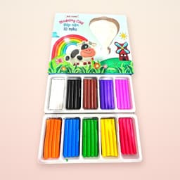 Vỉ 10 màu đất nặn ĐỨC THANH,để lâu không cứng, tái sử dụng, an toàn không dính tay, màu sắc sáng dành cho bé sáng tạo 6