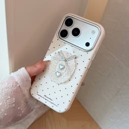Ốp Lưng iPhone Ins Nơ Tim Chấm Bi Viền Mềm Cao Cấp Biến Hình 17PM Cho Iphone 11 12 13 14 15 16 17 18 Pro Max Plus Air 6