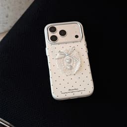 Ốp Lưng iPhone Ins Nơ Tim Chấm Bi Viền Mềm Cao Cấp Biến Hình 17PM Cho Iphone 11 12 13 14 15 16 17 18 Pro Max Plus Air 2