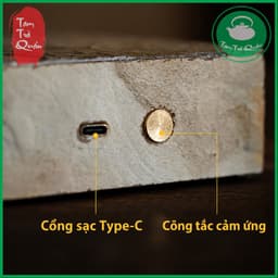 Khay kê ấm trà vuông acrylic giả đá thô có đèn led 9