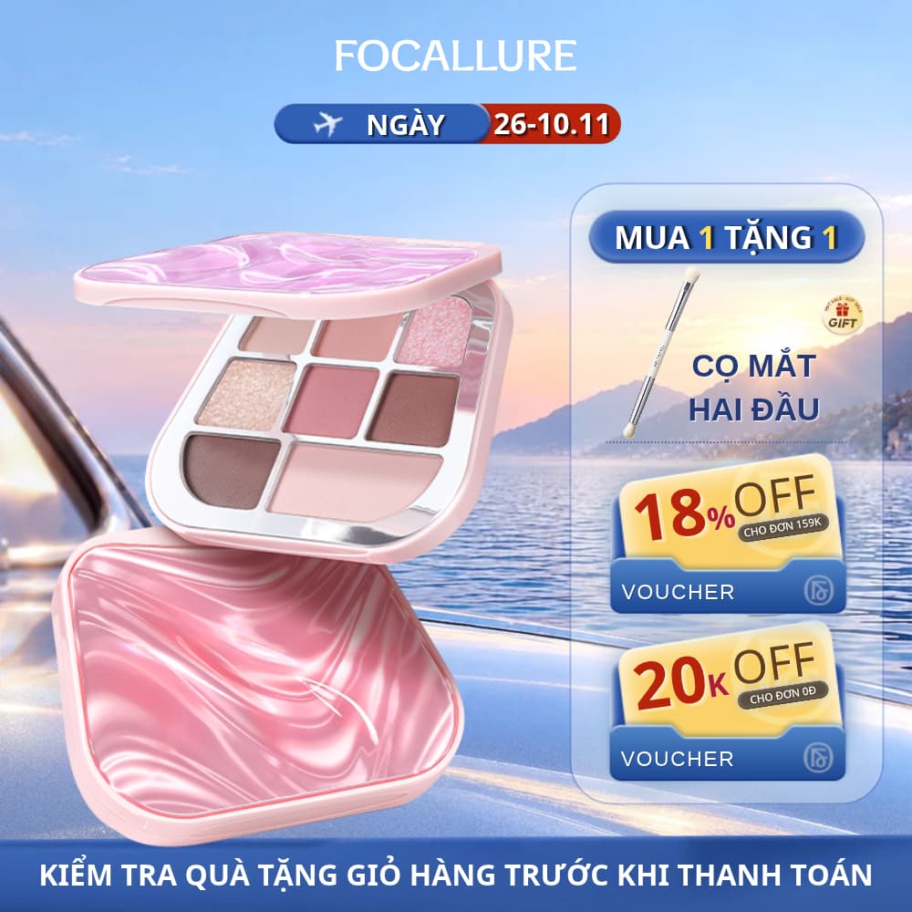 Bảng Phấn Mắt FOCALLURE Bền Màu Dưỡng Ẩm Lâu Trôi Chống Thấm Nước 9.6g
