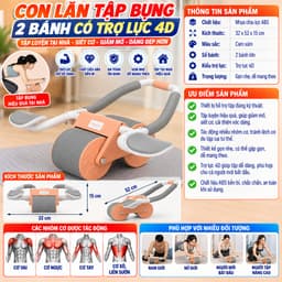 Con lăn tập bụng 2 bánh Có trợ lực 4D và 2023. LMS 1