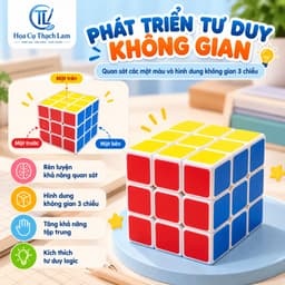 [Tặng Sách Hướng Dẫn Chơi] Rubik 3x3 Đồ Chơi Trí Tuệ Cho Bé Rèn Tư Duy Logic 4
