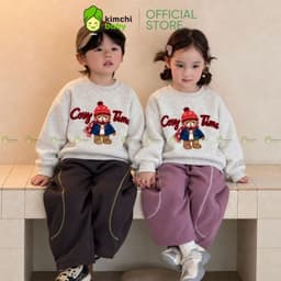 [10-29KG] Áo Nỉ Giáng Sinh Cho Bé Trai Kimchibaby Vải Nỉ 2 Da Cao Cấp Dày Mịn Ấm, Áo Sweater Thu Đông Noel AN602 4