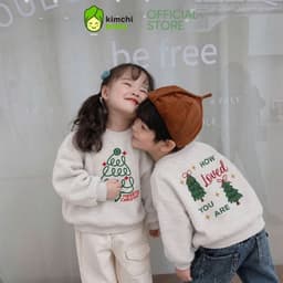 [10-29KG] Áo Nỉ Giáng Sinh Cho Bé Trai Kimchibaby Vải Nỉ 2 Da Cao Cấp Dày Mịn Ấm, Áo Sweater Thu Đông Noel AN602 3
