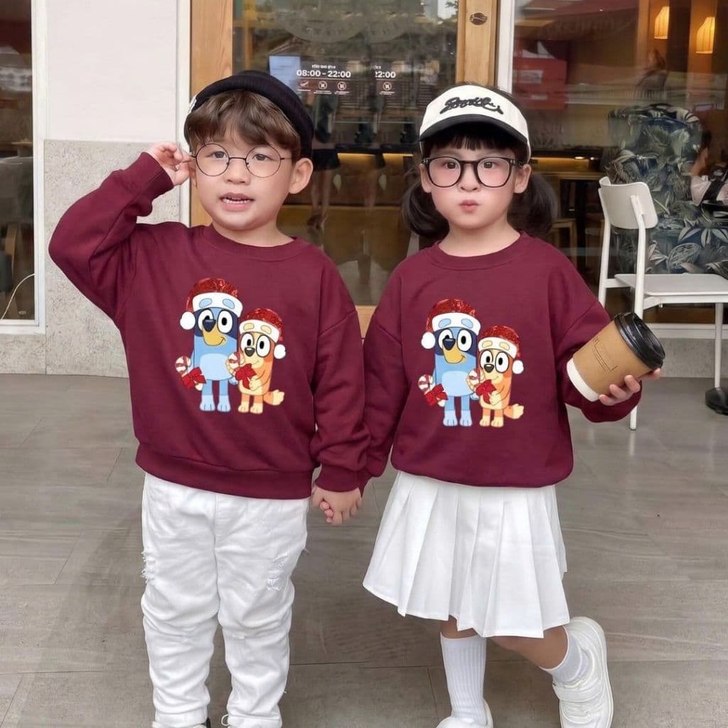 [10-29KG] Áo Nỉ Giáng Sinh Cho Bé Trai Kimchibaby Vải Nỉ 2 Da Cao Cấp Dày Mịn Ấm, Áo Sweater Thu Đông Noel AN602