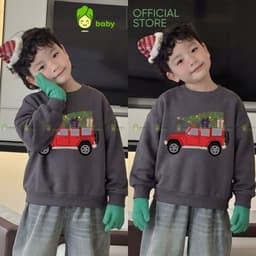 [10-29KG] Áo Nỉ Giáng Sinh Cho Bé Trai Kimchibaby Vải Nỉ 2 Da Cao Cấp Dày Mịn Ấm, Áo Sweater Thu Đông Noel AN602 6