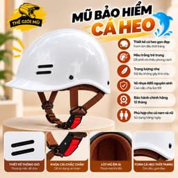 Mũ bảo hiểm cá heo nhiều màu Thế Giới Mũ, form ôm đầu, chính hãng CAMRY 7