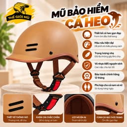 Mũ bảo hiểm cá heo nhiều màu Thế Giới Mũ, form ôm đầu, chính hãng CAMRY 6