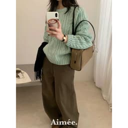 𝟏𝟒𝐚𝐦.𝐬𝐭𝐮𝐝𝐢𝐨 | Áo Len Nữ ERUME Cổ Tròn Dệt Kim Vặn Thừng Sợi Dày Dặn Phong Cách Hàn Quốc Mặc Thu Đông Thanh Lịch 8