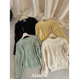 𝟏𝟒𝐚𝐦.𝐬𝐭𝐮𝐝𝐢𝐨 | Áo Len Nữ ERUME Cổ Tròn Dệt Kim Vặn Thừng Sợi Dày Dặn Phong Cách Hàn Quốc Mặc Thu Đông Thanh Lịch 3