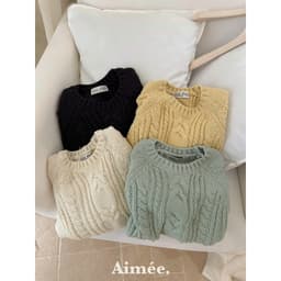𝟏𝟒𝐚𝐦.𝐬𝐭𝐮𝐝𝐢𝐨 | Áo Len Nữ ERUME Cổ Tròn Dệt Kim Vặn Thừng Sợi Dày Dặn Phong Cách Hàn Quốc Mặc Thu Đông Thanh Lịch 4