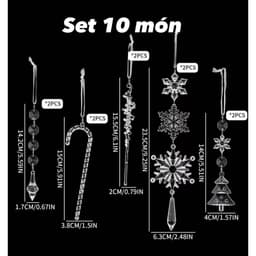 Phụ kiện pha lê đồ trang trí giáng sinh Size 10-15cm lung linh 5