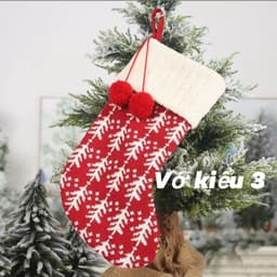 Tất Len thủ công Size 40cm đồ trang trí cây thông noel rực rỡ giáng sinh 3