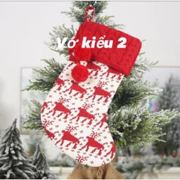 Tất Len thủ công Size 40cm đồ trang trí cây thông noel rực rỡ giáng sinh 4