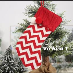 Tất Len thủ công Size 40cm đồ trang trí cây thông noel rực rỡ giáng sinh 5
