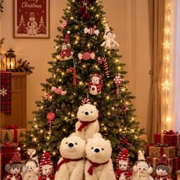 Chuông đôi nhung size 12-16cm đồ trang trí noel cây thông 1