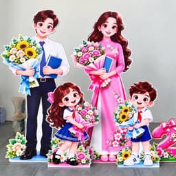 Set trang trí 20/11, back chụp ảnh, tặng kèm bảng tên, 5 hastag cầm tay , có chân đứng chắc chắn .ngày nhà giáo việt nam 4