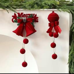 Chuông đôi nhung size 12-16cm đồ trang trí noel cây thông 2